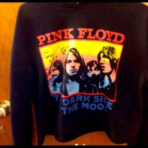 Womens L Pink Floyd Crop Hoodie